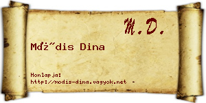 Módis Dina névjegykártya